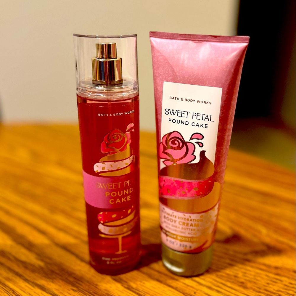 Sweet Pedal Pound Cake body cream and fragrance mist bundle